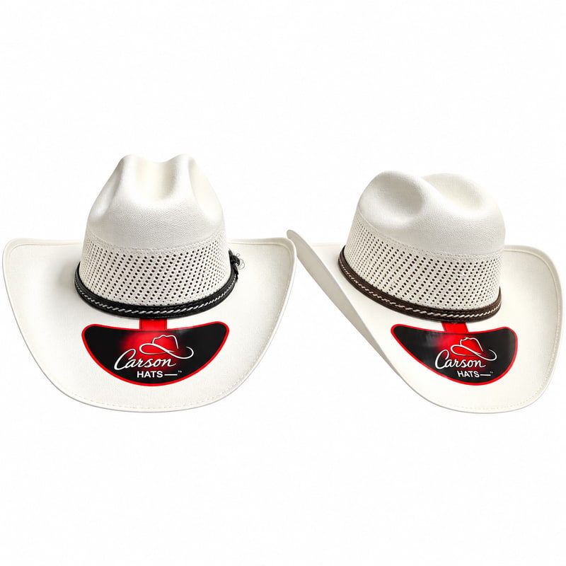 ANPA - Cowboy Hats Ivory Color W/ Design Band & Net on Top