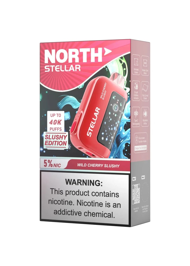 North Stellar 40k Puff 5ct Box - Wild Cherry Slushy