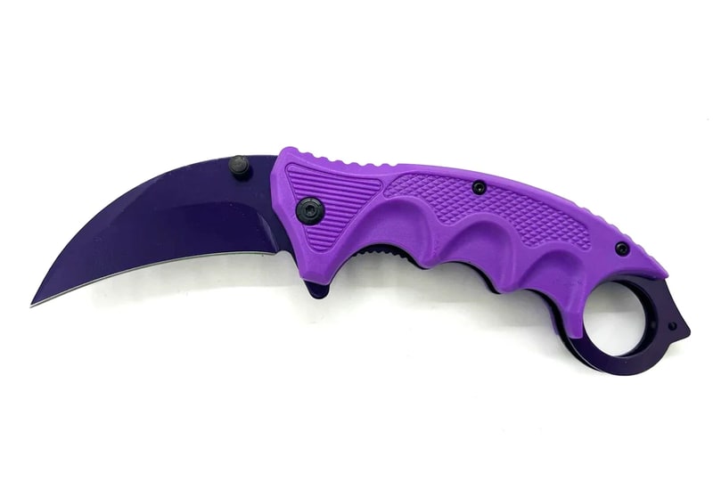 Knife -Purple Blade & Handle Folding Knife W/Clip (SJ-916-PP-PP)