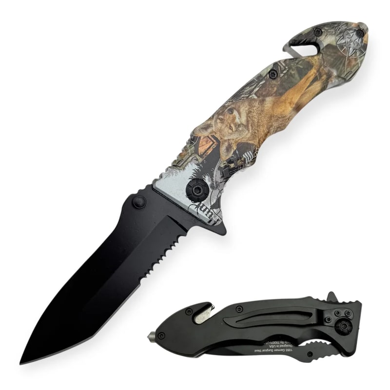 Knife - Spring Assisted Knife Tanto Wolf( SJ - 411 - WLF - B)