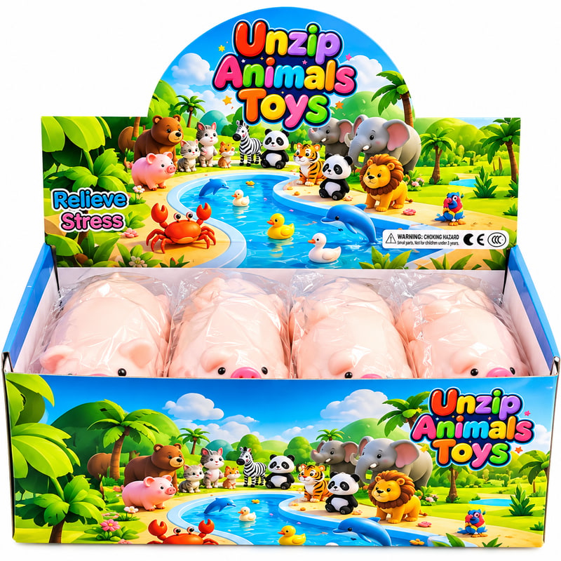 Giant Squeeze Toy Pigs 8ct Box