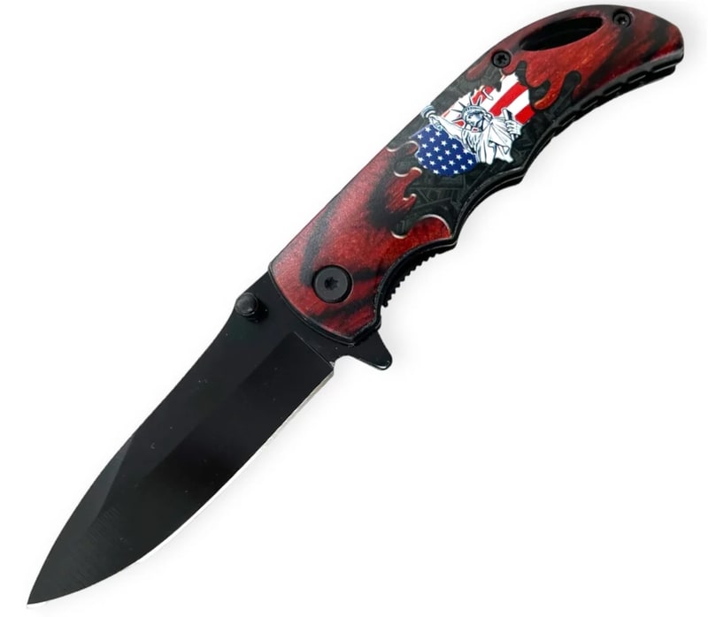 Knife -Statue of Liberty Assisted Drop Knife (SJ-401-WP-4)