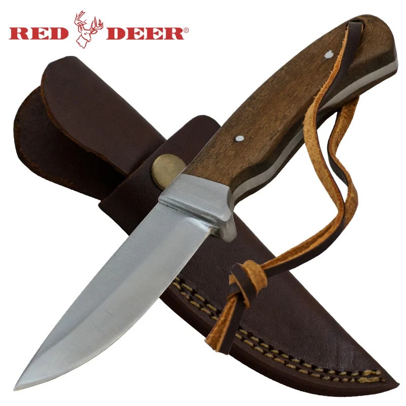 Knife - Hunting Knife Skinner Full Tang Wood W/Sheath