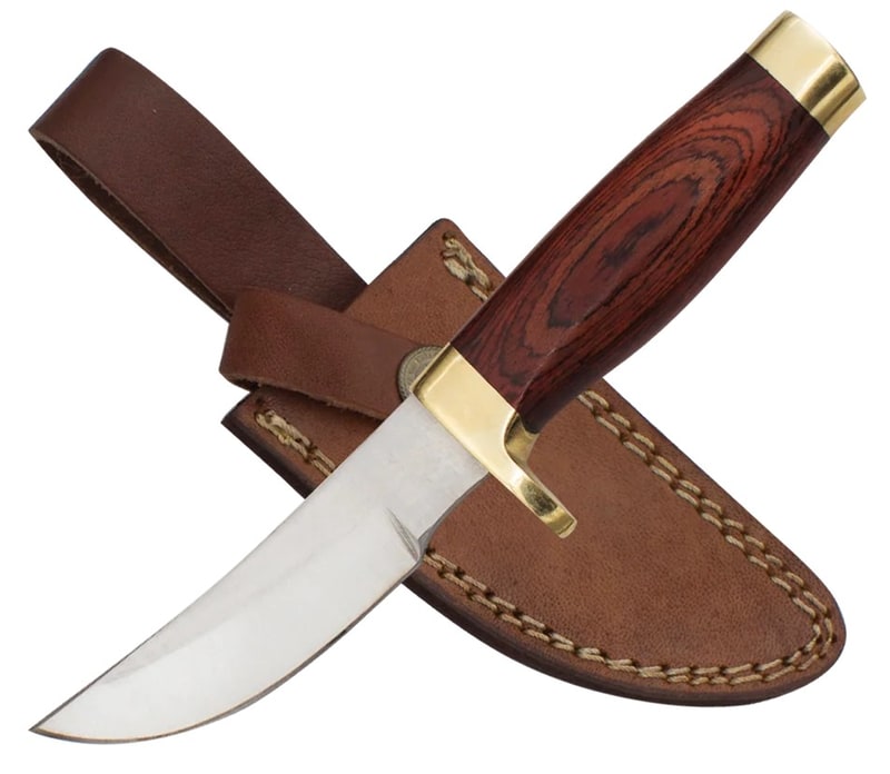 Knife -Rosewood Handle Hunting Knife W/Sheath