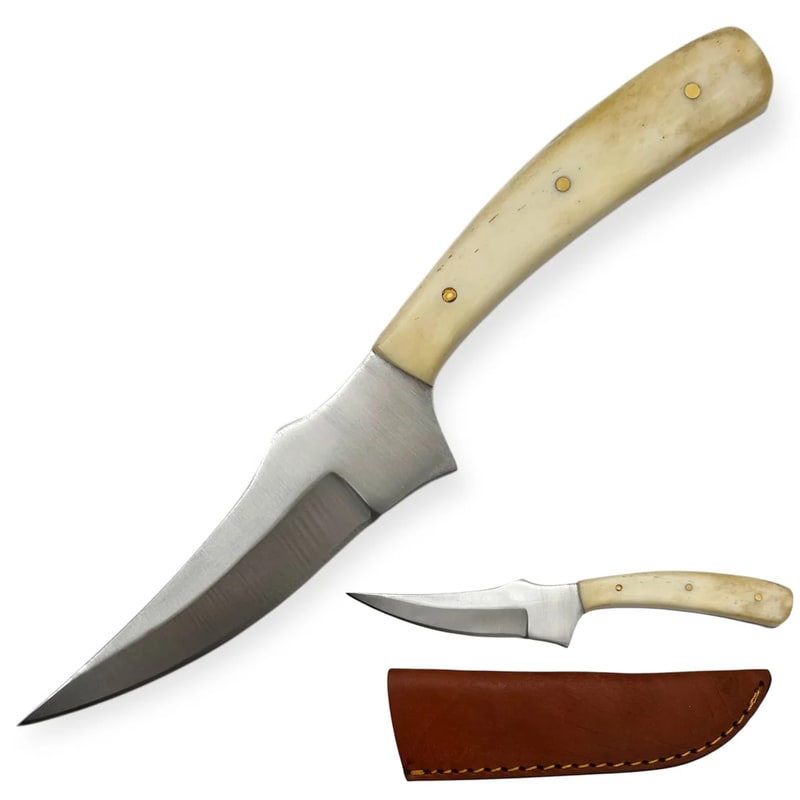 Knife -Swift Skinner Hunting Knife Bone W/Sheath