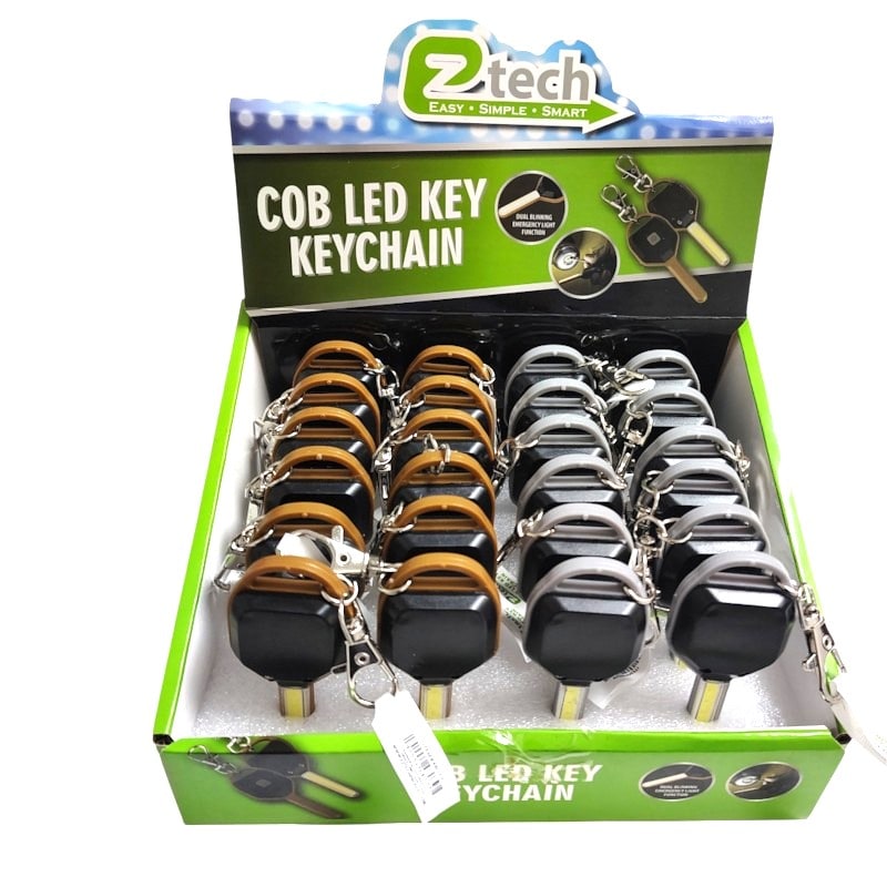 EZ Teach Flash COB Light LED Keychain 24ct
