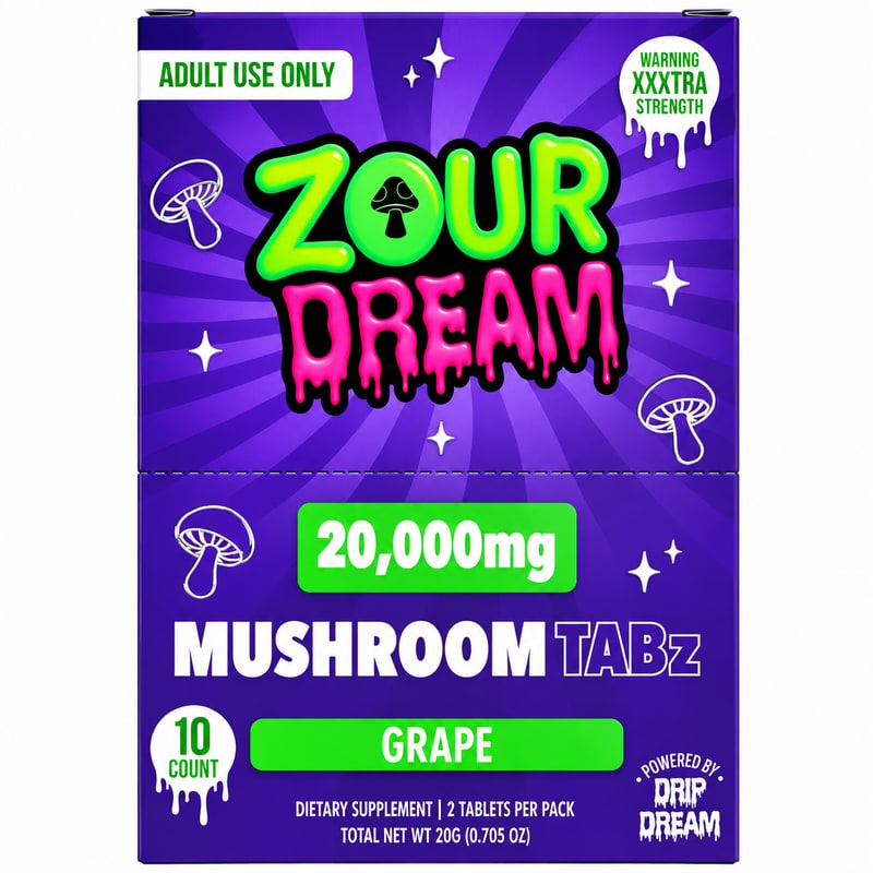 Zour Dream Mushroom Tabz 20000mg 2tabz 10ct -Grape
