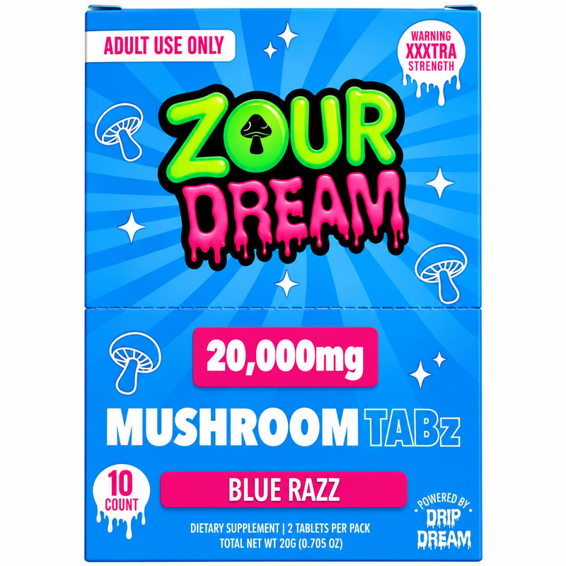 Zour Dream Mushroom Tabz 20000mg 2tabz 10ct -Blue Razz