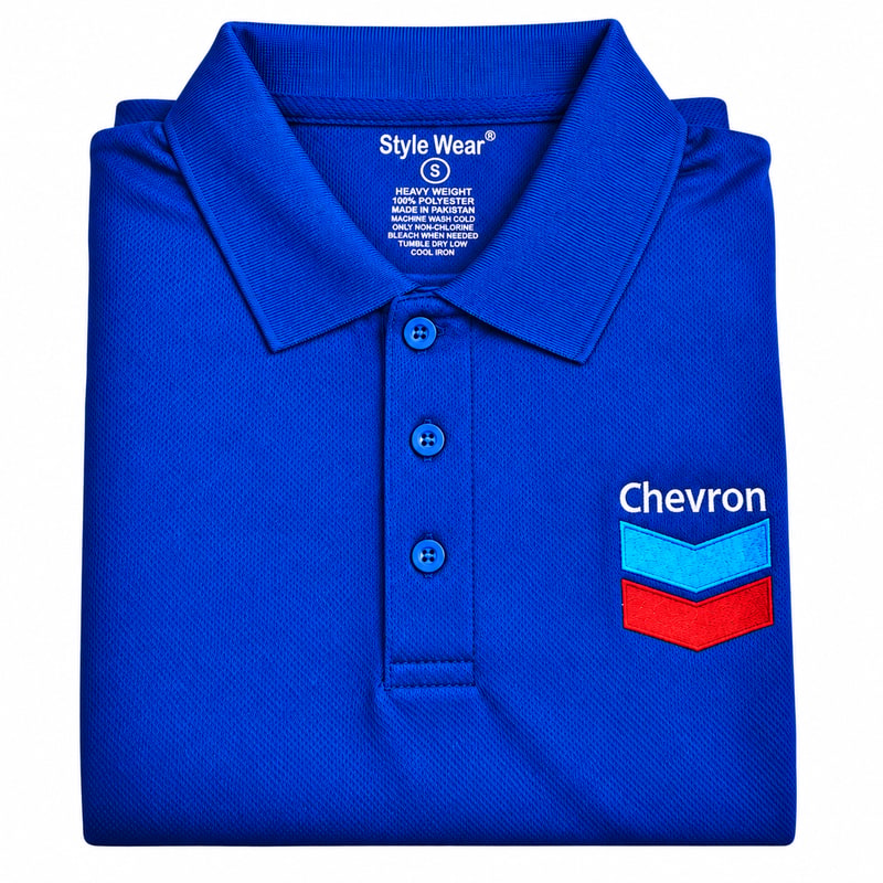TShirt Style Wear Polo - Chevron - Royal Blue - Small