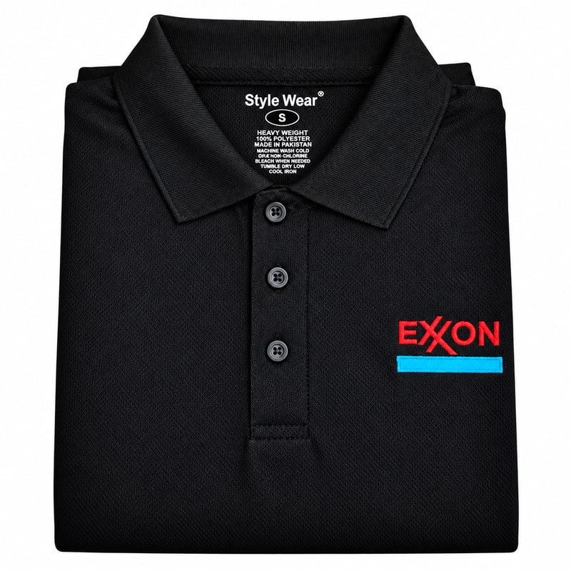 TShirt Style Wear Polo - Exxon - Black - Small