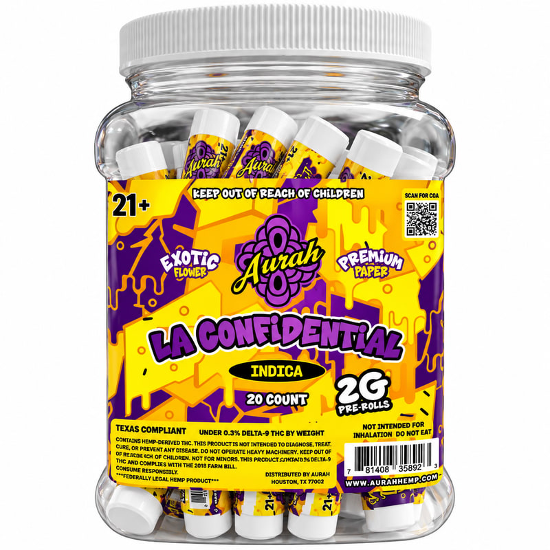 Aurah Exotic Flower Pre - Rolls 2g 20ct Jar - Indica - La Confidential