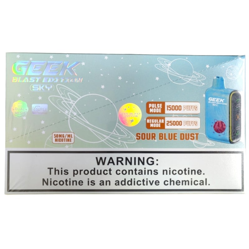 Geek Blast Sky 25k Puff 5ct Box-Sour Blue Dust