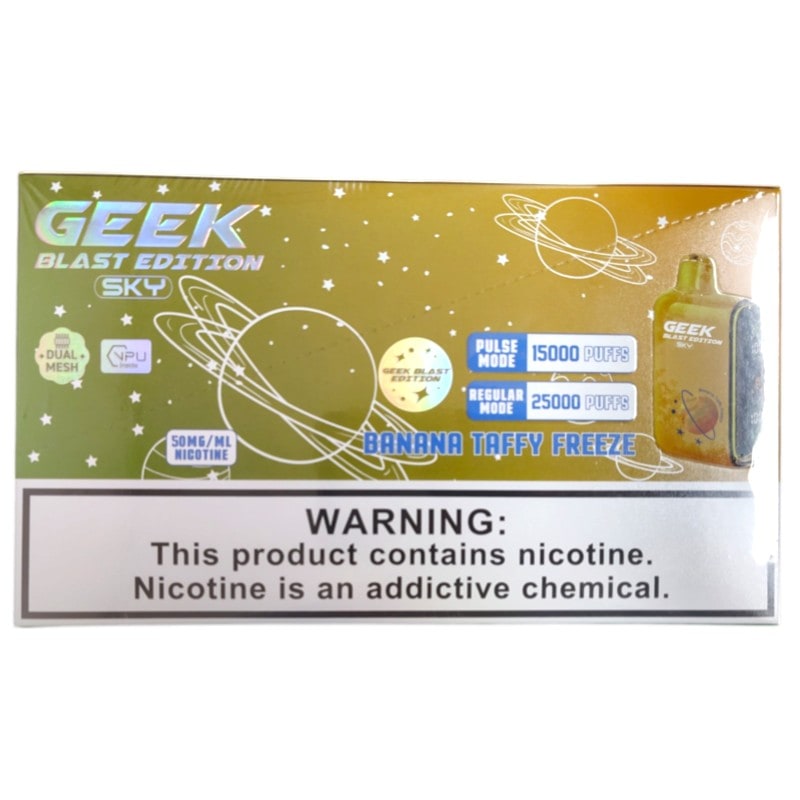 Geek Blast Sky 25k Puff 5ct Box - Banana Taffy Freeze