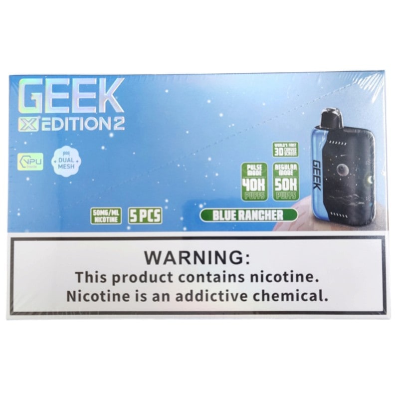 Geek X Edition 50k Puff 5ct Box - Blue Rancher