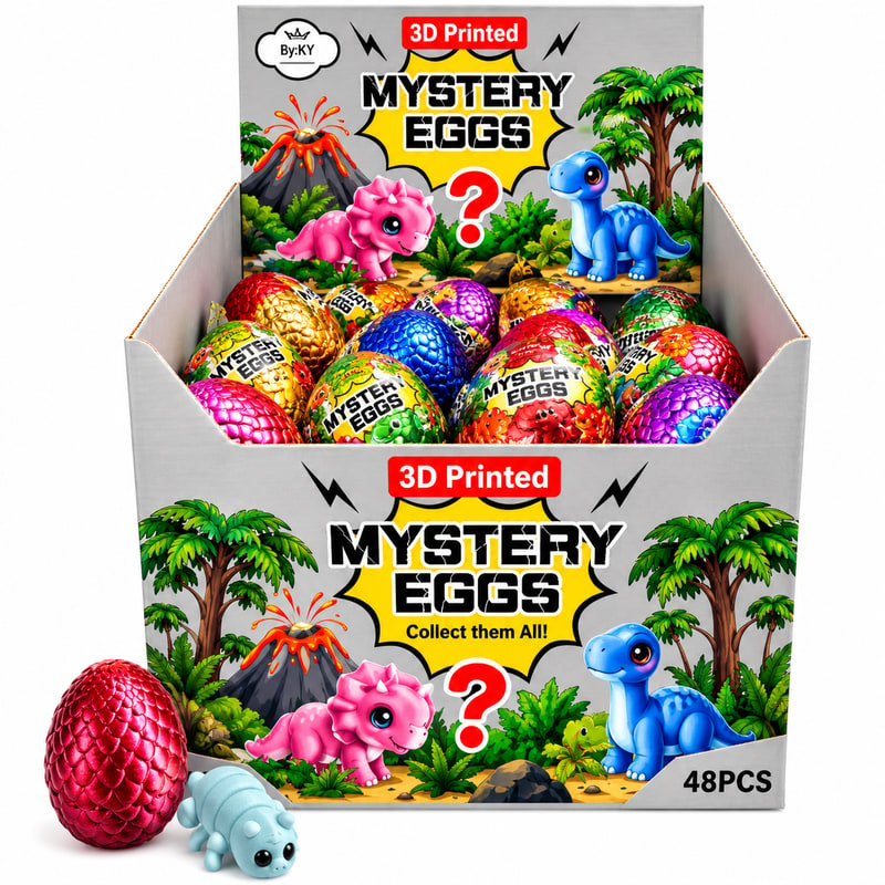 3D Printed Mysterty Mini Daino Eggs 48ct Box