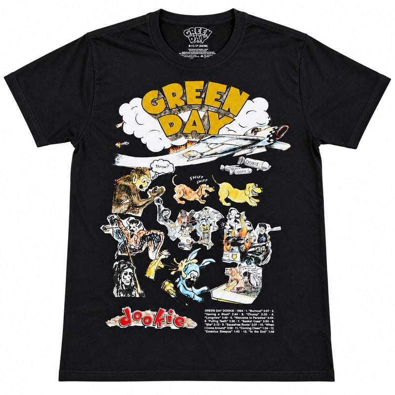 T - shirt Printed - Green Day Dookies Graphic
