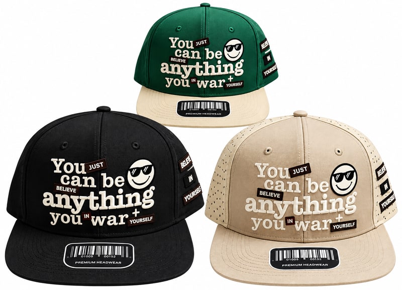 Hip - Hop Caps - Just Believe In Yourself & Smiley Face Design