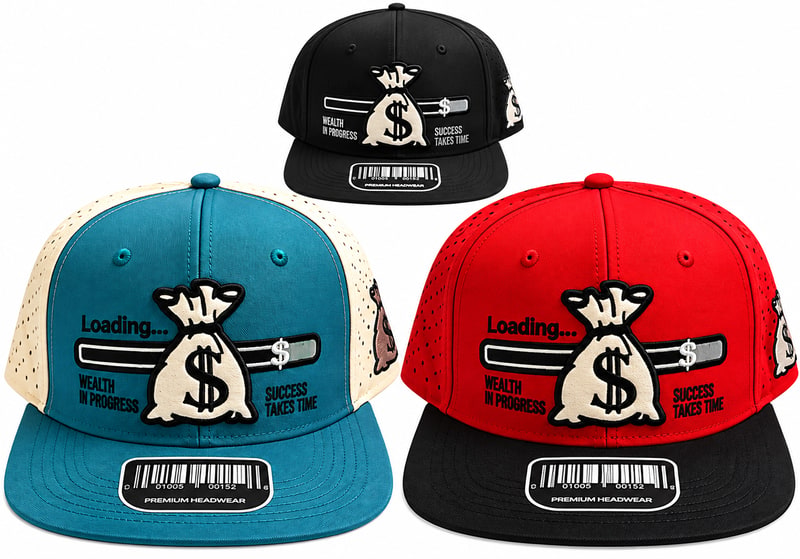 Hip - Hop Caps - Money Bag W/ Loading Quote Design