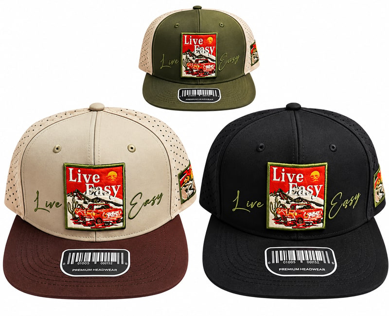 Hip - Hop Caps - Live Easy W/ Nature Design