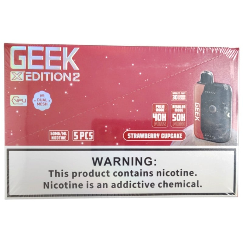 Geek X Edition 50k Puff 5ct Box - Strawberry Cupcake