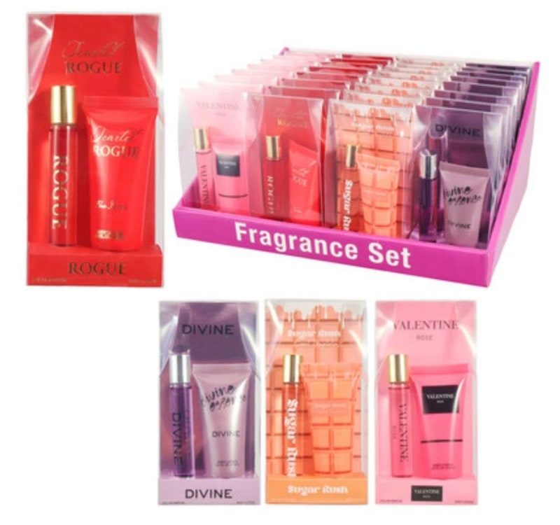 Display Women's Fragrance Set Body Oil 8ml & Lotion 25ml 32ctBox