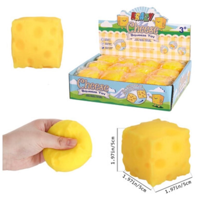 Krazy Squeeze Square Cheese Toys 12ct Box