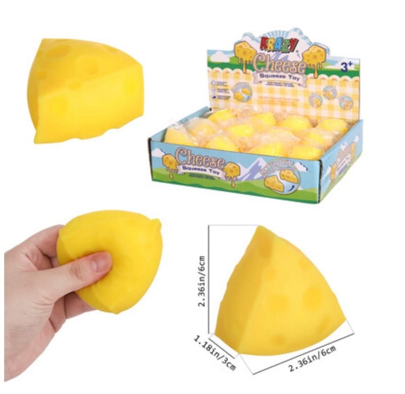 Krazy Squeeze Triangle Cheese Toys 12ct Box