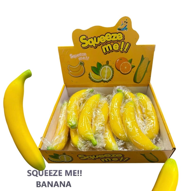 Krazy Squeeze Banana Toys 12ct Box