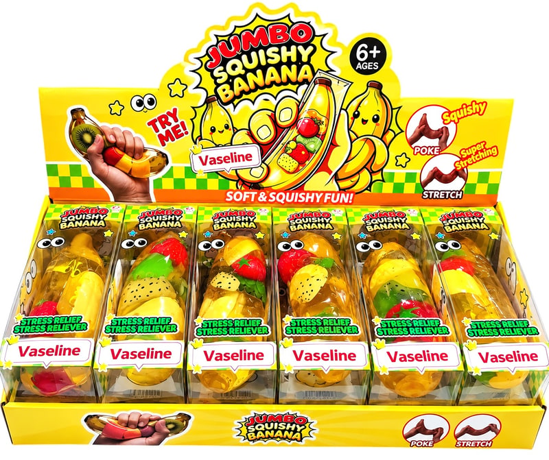 Jumbo Squishy Banana Jelly 12ct Box