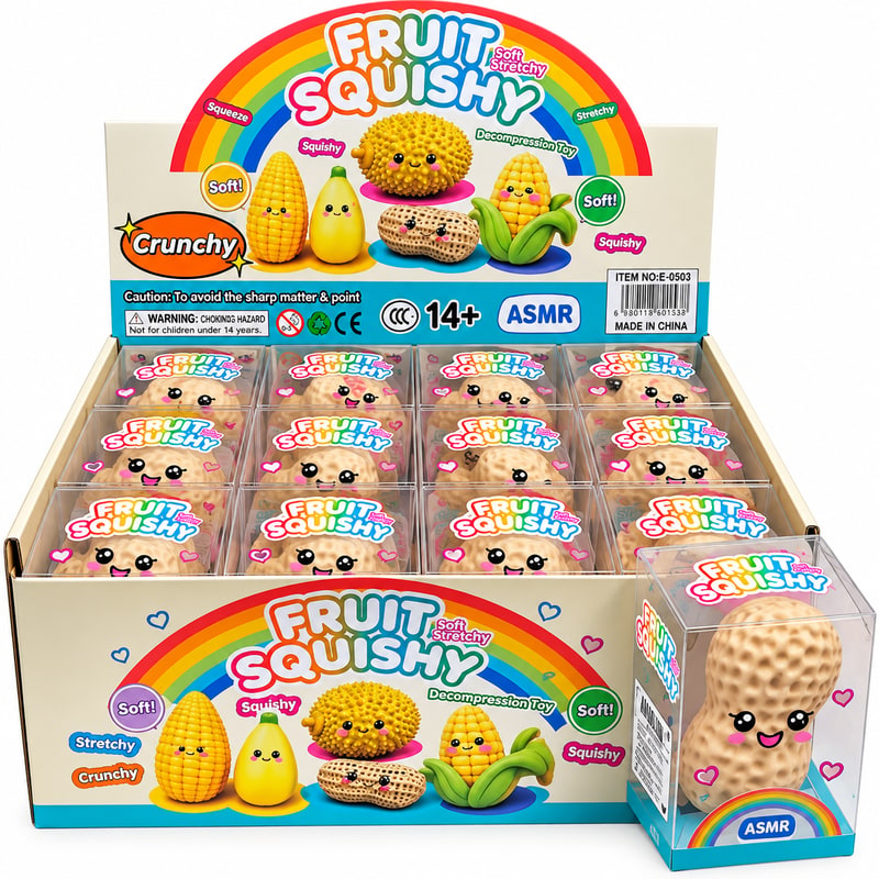 Fruit Squishy Peanut Toy 12ct Box