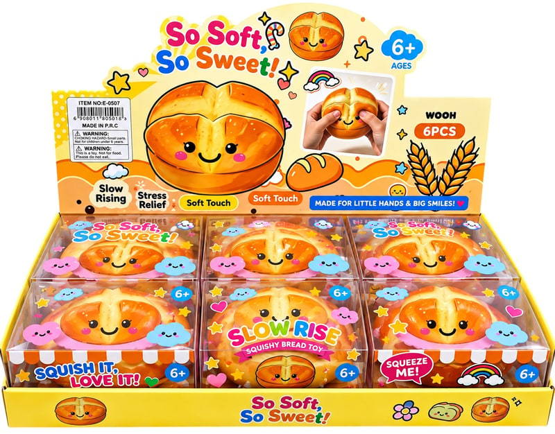 Squishy Cross Cake Toy 6ct Box