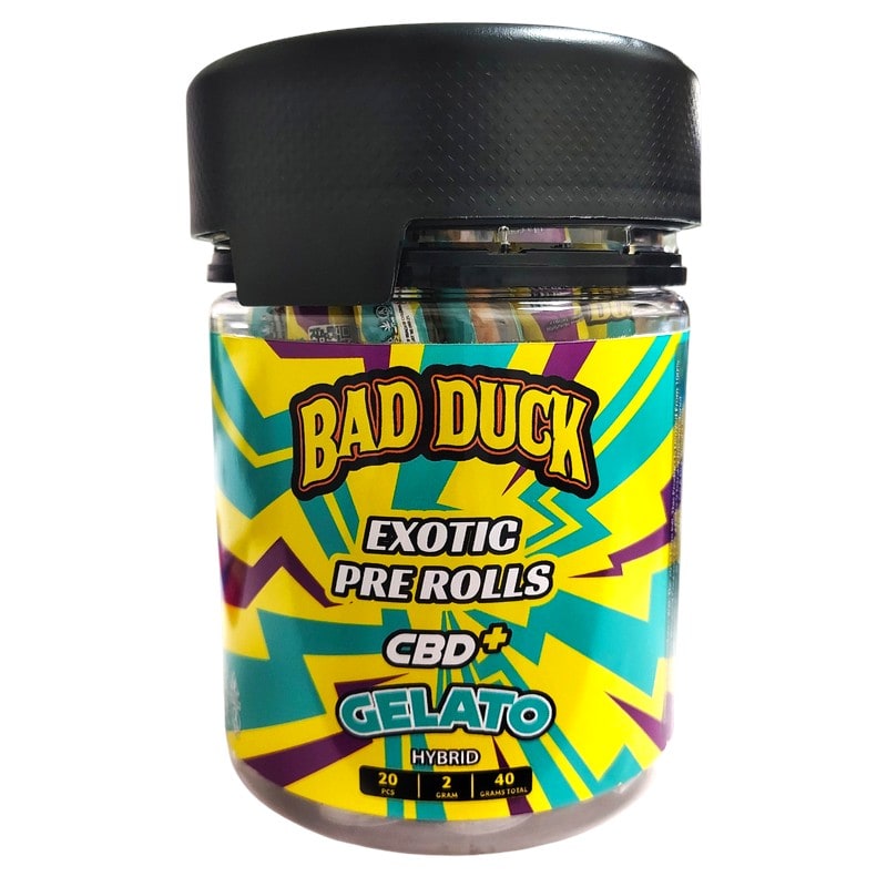 Bad Duck CBD Exotic Pre - Rolls 2gm 20ct Jar - Hybrid - Galeto