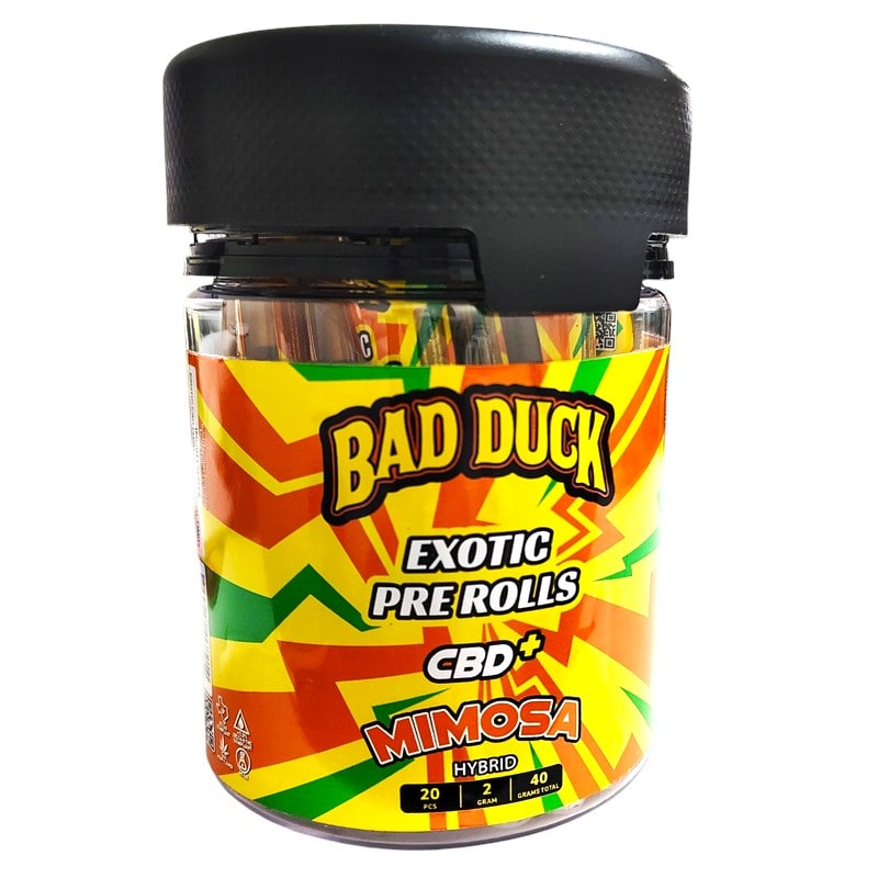 Bad Duck CBD Exotic Pre - Rolls 2gm 20ct Jar - Hybrid - Mimosa