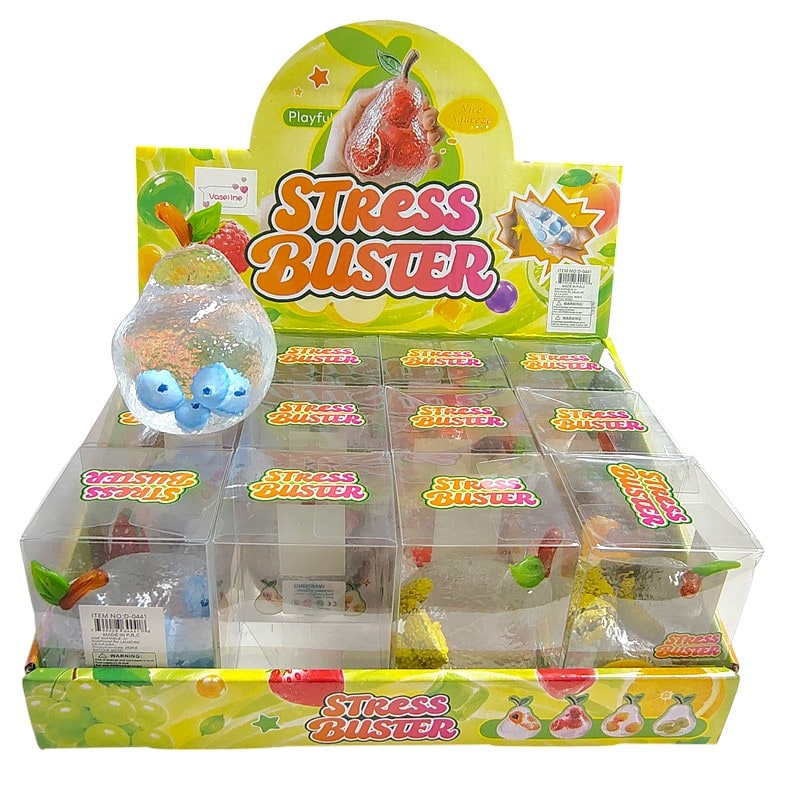 Pear Jelly Fruit Squeeze Toy 12ct Box