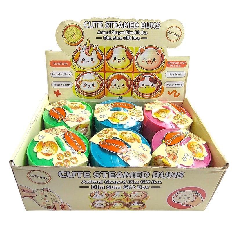 Animal Face Squeeze Dumpling Toy 12ct Box