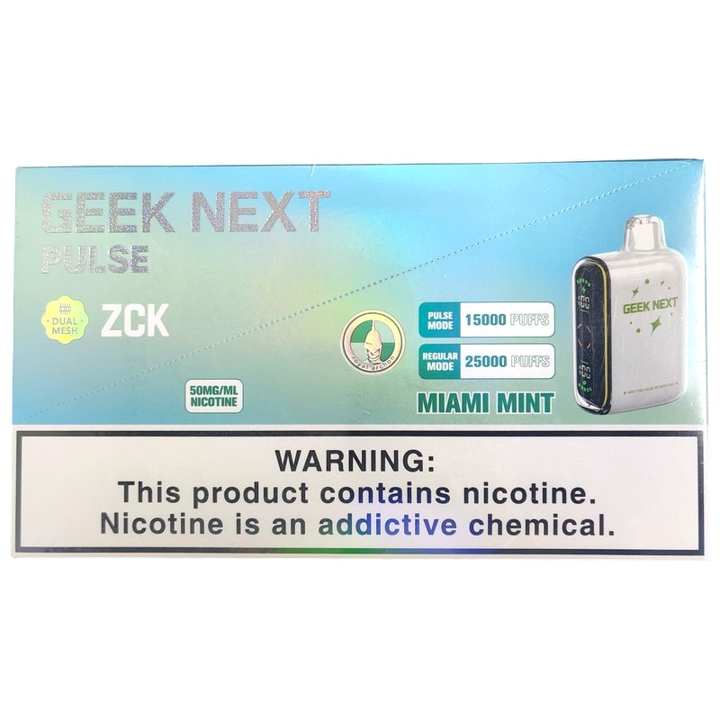 Geek Next Pulse 25k Puff 5ct Box - Miami Mint