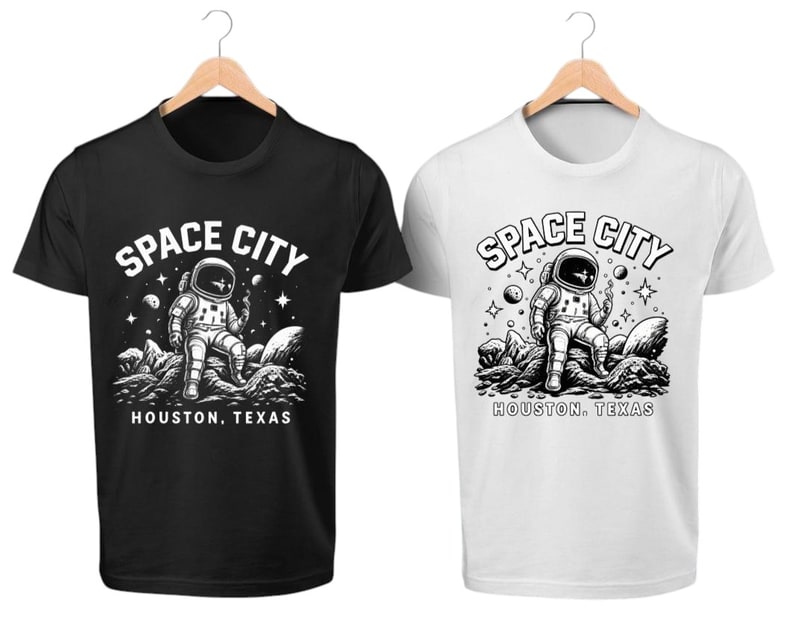 T - Shirt Printed - Space City Houston Texas