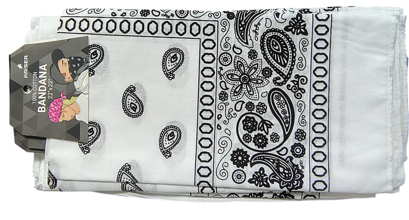Head Wear Bandana 1dz Pack - White