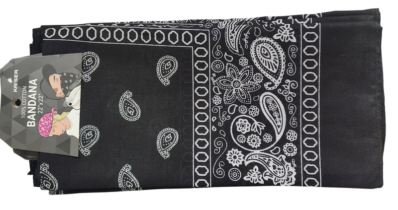 Head Wear Bandana 1dz Pack - Black