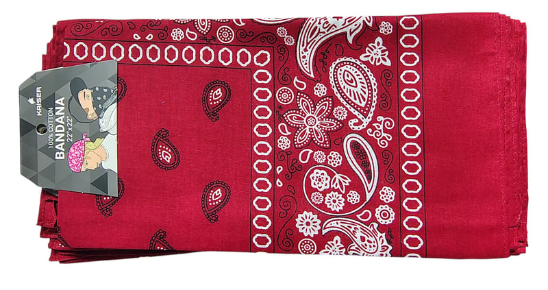 Head Wear Bandana 1dz Pack - Maroon