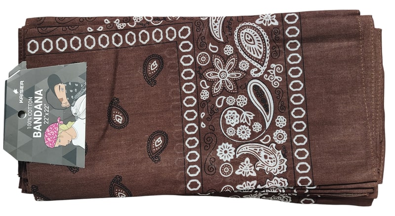 Head Wear Bandana 1dz Pack - Brown
