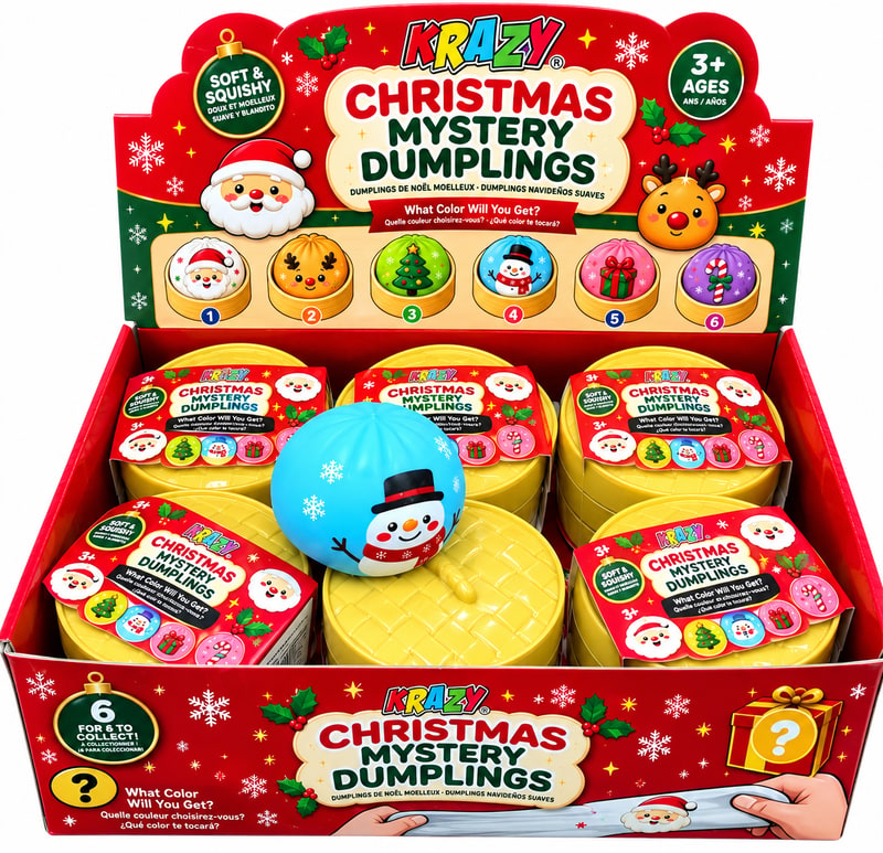 Krazy Christmas Squeeze Dumpling Toy 12ct Box
