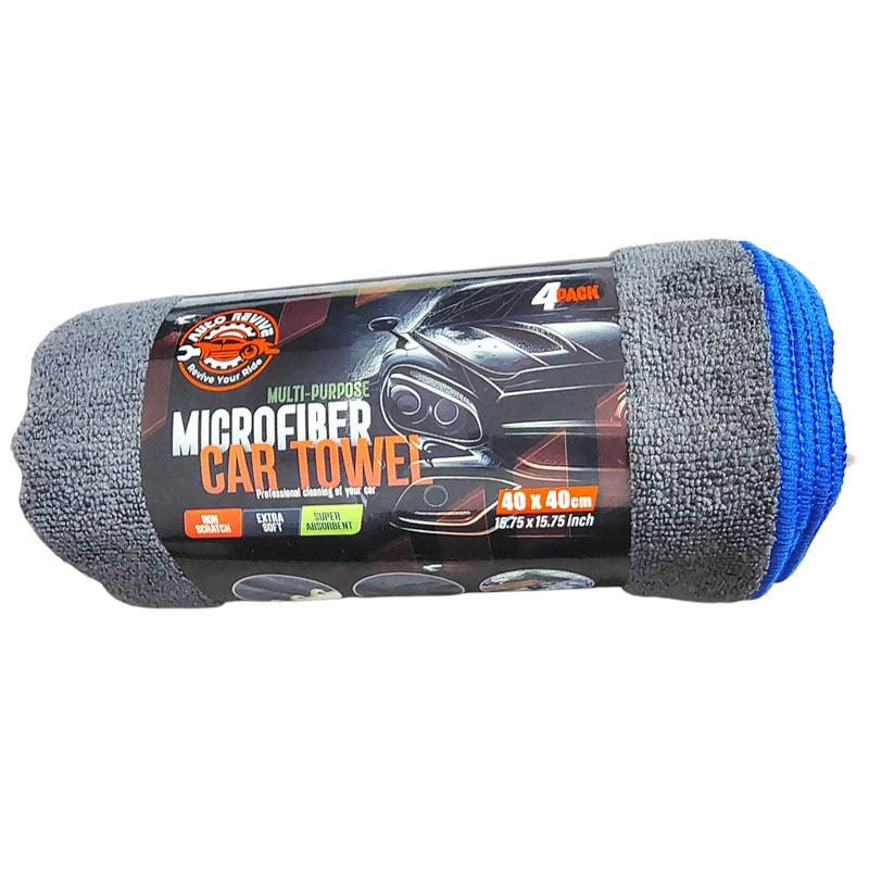 Auto Revive - Microfiber Car Wash Towel (16X16 Inch) 4pk Roll