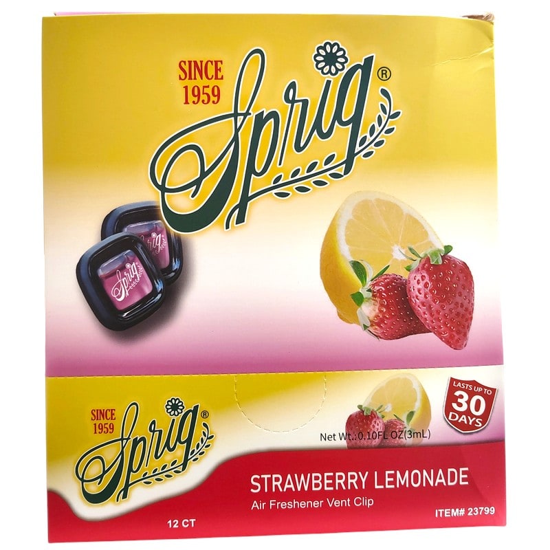 Sprig Car Air Freshener Vent Clip 0.10oz 12ct Box - Strawberry Lemonade