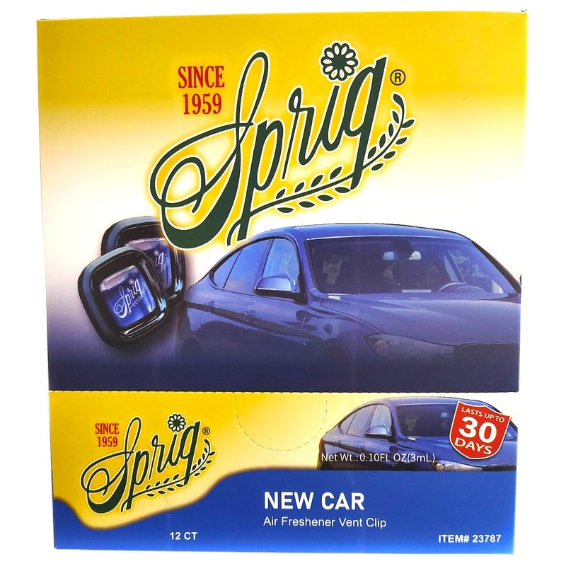 Sprig Car Air Freshener Vent Clip 0.10oz 12ct Box - New Car